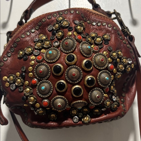 CAMPOMAGGI mini jewel stud circle leather bag - Picture 2 of 15